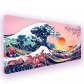 Eco-friendly Sea Waves Japanese Style Mouse Pad 4mm Thickness for Gaming Keyboard Anti-slip Rubber Base Desk Mat